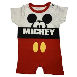 EPlus Detský letný kraťasový overal - Mickey Mouse biely Veľkosť najmenší: 24 mesiacov