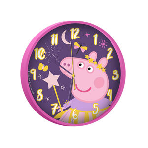 Euroswan Nástenné hodiny - Peppa Pig ružovo-fialové