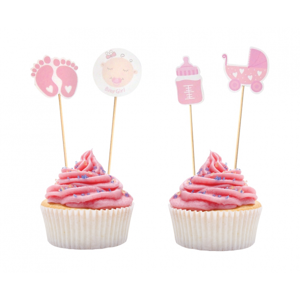 Godan Ozdoby na cupcakes - Baby Shower Dievča 12 ks
