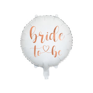 PartyDeco Fóliový balón Bride to be - bieloružový 45 cm