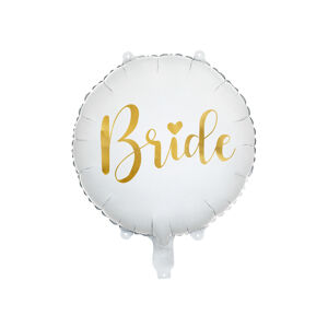 PartyDeco Fóliový balón Bride - zlatý 45 cm