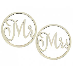 Godan Drevená svadobná dekorácia - Mr.&  Mrs. 2 ks