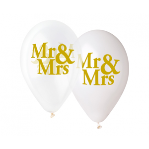 Godan Latexové svadobné balóny - Mr. & Mrs. 5 ks