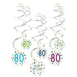 Amscan Dekoračné víry - Happy Birthday Konfety 80