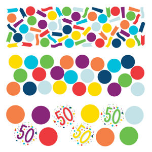 Amscan Farebné narodeninové konfety - 50