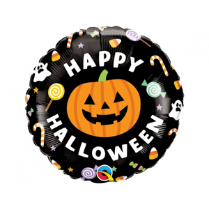 Godan Fóliový balón - Happy Halloween čierny kruh
