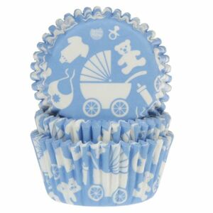 House of Marie Papierové košíčky na pečenie Baby Shower - modré 50 ks