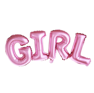 PartyDeco Fóliový balón - GIRL ružový 74 x 33 cm