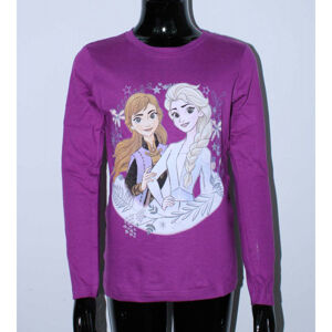 Setino Dievčenské tričko s dlhým rukávom - Frozen tmavofialové Veľkosť - deti: 104