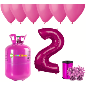 HeliumKing Hélium párty set na 2. narodeniny s ružovými balónmi
