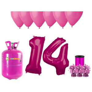 HeliumKing Hélium párty set na 14. narodeniny s ružovými balónmi