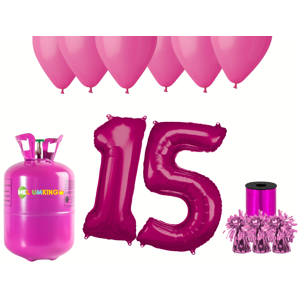 HeliumKing Hélium párty set na 15. narodeniny s ružovými balónmi