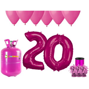 HeliumKing Hélium párty set na 20. narodeniny s ružovými balónmi