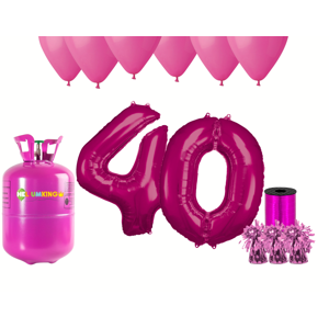 HeliumKing Hélium párty set na 40. narodeniny s ružovými balónmi