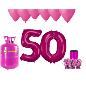 HeliumKing Hélium párty set na 50. narodeniny s ružovými balónmi