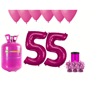 HeliumKing Hélium párty set na 55. narodeniny s ružovými balónmi