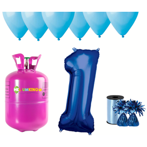 HeliumKing Hélium párty set na 1. narodeniny s modrými balónmi