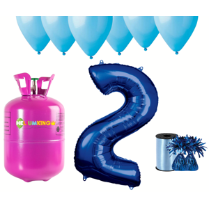 HeliumKing Hélium párty set na 2. narodeniny s modrými balónmi