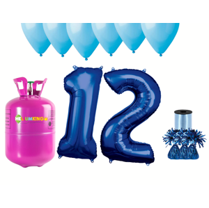 HeliumKing Hélium párty set na 12. narodeniny s modrými balónmi