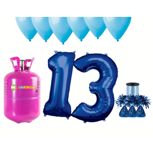 HeliumKing Hélium párty set na 13. narodeniny s modrými balónmi