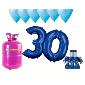 HeliumKing Hélium párty set na 30. narodeniny s modrými balónmi
