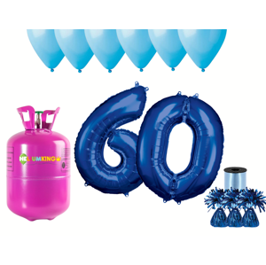 HeliumKing Hélium párty set na 60. narodeniny s modrými balónmi