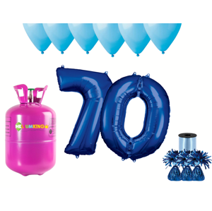 HeliumKing Hélium párty set na 70. narodeniny s modrými balónmi