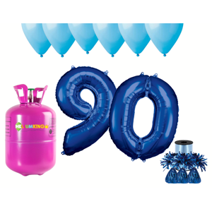 HeliumKing Hélium párty set na 90. narodeniny s modrými balónmi