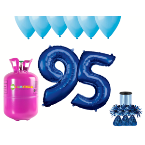 HeliumKing Hélium párty set na 95. narodeniny s modrými balónmi