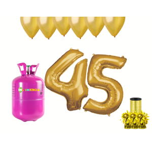 HeliumKing Hélium párty set na 45. narodeniny so zlatými balónmi