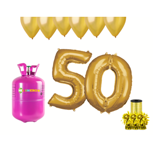 HeliumKing Hélium párty set na 50. narodeniny so zlatými balónmi