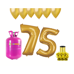HeliumKing Hélium párty set na 75. narodeniny so zlatými balónmi