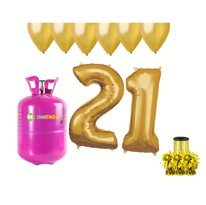 HeliumKing Hélium párty set na 21. narodeniny so zlatými balónmi