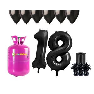 HeliumKing Hélium párty set na 18. narodeniny s čiernymi balónmi