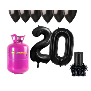 HeliumKing Hélium párty set na 20. narodeniny s čiernymi balónmi