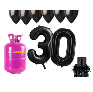 HeliumKing Hélium párty set na 30. narodeniny s čiernymi balónmi