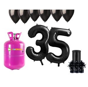 HeliumKing Hélium párty set na 35. narodeniny s čiernymi balónmi