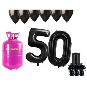 HeliumKing Hélium párty set na 50. narodeniny s čiernymi balónmi