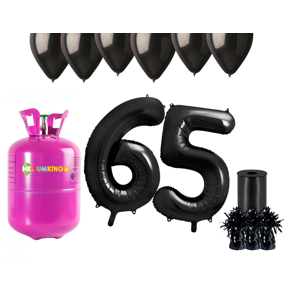 HeliumKing Hélium párty set na 65. narodeniny s čiernymi balónmi