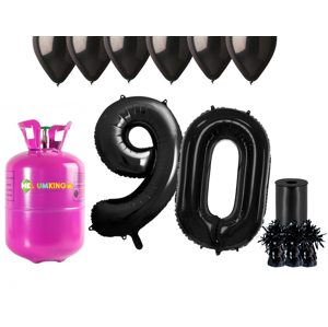 HeliumKing Hélium párty set na 90. narodeniny s čiernymi balónmi