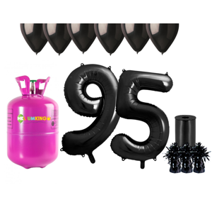 HeliumKing Hélium párty set na 95. narodeniny s čiernymi balónmi