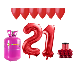 HeliumKing Hélium párty set na 21. narodeniny s červenými balónmi