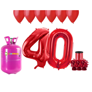 HeliumKing Hélium párty set na 40. narodeniny s červenými balónmi