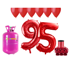 HeliumKing Hélium párty set na 95. narodeniny s červenými balónmi