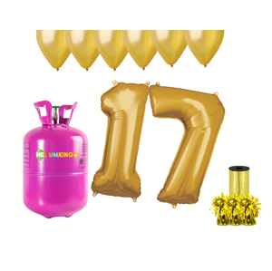 HeliumKing Hélium párty set na 17. narodeniny so zlatými balónmi