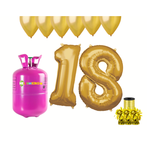 HeliumKing Hélium párty set na 18. narodeniny so zlatými balónmi