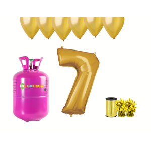 HeliumKing Hélium párty set na 7. narodeniny so zlatými balónmi