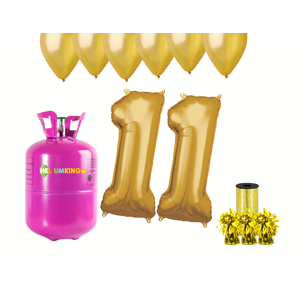 HeliumKing Hélium párty set na 11. narodeniny so zlatými balónmi
