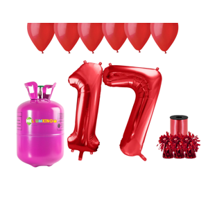 HeliumKing Hélium párty set na 17. narodeniny s červenými balónmi