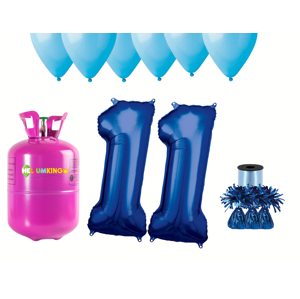 HeliumKing Hélium párty set na 11. narodeniny s modrými balónmi